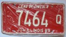 Illinois Nummerplåtar USA Vintage Red: 1 par