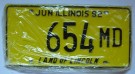 Illinois Nummerplåtar USA Vintage Yellow: 1 par