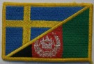 Nationsmärke Flagga med Kardborre Sverige Afghanistan