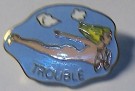 Pin Trouble Nose Art USAF Bomber WW2