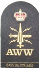 Ärmmärke Royal Navy svart: AWW