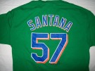 New York Mets #57 Santana MLB Baseball T-Shirt ”St.Patrick´s day”: L