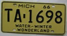 Michigan Nummerplåt USA Wonderland 1966